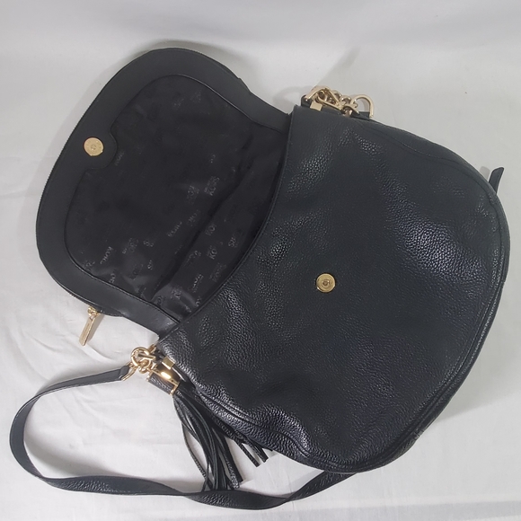 Michael Kors Bedford Tassle Bag Black Pebbled Leather with Matching Wristlet - Picture 9 of 11